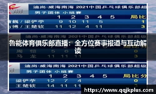 鲁能体育俱乐部直播：全方位赛事报道与互动解读